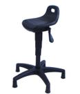 Banqueta Semi Sentado Linha PU Industrial Preto