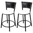 Banquetas Baixa Para Cozinha Hawai Preto 2Un Assento Branco Banquetas Baixa Para Cozinha Hawai Preto 2Un Assento Branco