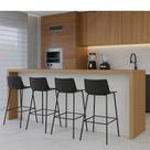 Banquetas Bancada 4Un 47cm x 64,5cm Polipropileno Pés em Aço