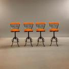 Banquetas Estilo Industrial Rústico Conjunto com 4 Unidades Ajustáveis e Giratórias