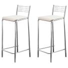 Banquetas Kit 2 Banquetas Genova Cromada Branco - Kappesberg