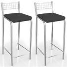 Banquetas Kit 2 Banquetas Genova Cromada Preto - Kappesberg Banquetas Kit 2 Banquetas Genova Cromada Preto - Kappesberg