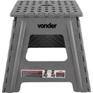 Banquinho Banqueta de Plástico Dobrável Multiuso 360mm Vonder Cor Cinza