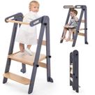Banquinho Dobrável para Cozinha Aokkto Toddler Tower - Cinza