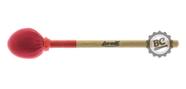 Baqueta para Zabumba Torelli TQ091 Vermelha ponta oval com 30cm de comprimento madeira e pelúcia