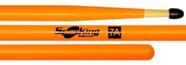Baqueta Spanking Linha Luminosa 7A Clássica Laranja Fluorescente com Ponta de Nylon (110889)