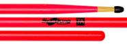 Baqueta Spanking Linha Luminosa 7A Clássica Rosa Fluorescente com Ponta de Nylon (116522)