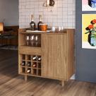 Bar Adega Brisa 90cm MDP Porta MDF Pés em Madeira Merk