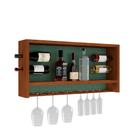 Bar Adega de Vinho de Parede em Madeira com Porta-Taças - 6030