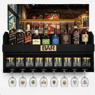 Bar Barzinho De Parede Adega Madeira Garrafas Mdf Aparador Bebidas Preto Fosco Bar Barzinho De Parede Adega Madeira Garrafas Mdf Aparador Bebidas Preto Fosco