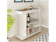 Bar Com Espelho e Porta Taças e Garrafas Artely Amazonas Cor Off White
