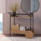 Bar Steel Quadra 102,5cm 2 compartimentos Estrutura metálica Steel Quadra Artesano