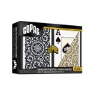 Baralho class 1546 elite preto e dourado estojo duplo 100% plástico - naipe grande copag