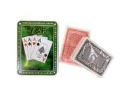Baralho Tradicional de Plástico Duplo com 108 Cartas e Estojo de Metal