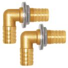 Barb Bulkhead Fitting Uenede 90 Elbow 1/2" OD Brass x2 para água/óleo/gás