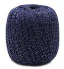 Barbante para Crochê EUROROMA Brilho Prata 4/6 400g - Cor 904 - Azul Marinho
