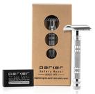 Barbeador de segurança manual Parker Open Comb Chrome Handle 5 Blades