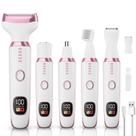 Barbeador elétrico 5 em 1 para mulheres sem fio Wet Dry 3028A branco Barbeador elétrico 5 em 1 para mulheres sem fio Wet Dry 3028A branco