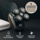 Barbeador Elétrico 5 em 1 Recarregável Display Digital Lâminas Silencioso USB Resistente Á Agua