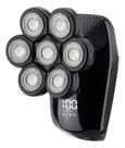 barbeador elétrico 7d cabeças recarregável raspar aparar 5x1 cor preto 110v/220v