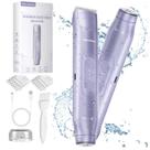 Barbeador elétrico Akunbem 2 em 1 de cabeça dupla para mulheres roxo