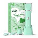 Barbeador elétrico Risina Dermave Dusk para corpo e rosto verde