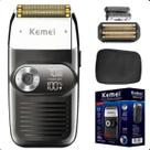 Barbeador Portátil Kemei Km 2026 Alta Durabilidade Elegante Compacto Slim USB
