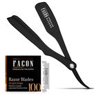 Barbeador profissional FACON Straight Razor com 100 lâminas