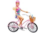 Barbie Bicicleta Rosa com Boneca Articulada Brinquedo Infantil Mattel