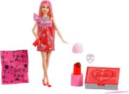 Barbie Festa Desembalada Glam Vermelha Brilhante 10 Surpresas