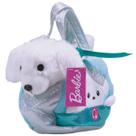 Barbie Pelúcia Na Bolsinha Azul Cachorro Branco F0056-8D - Fun