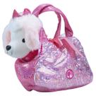 Barbie Pelúcia Na Bolsinha Rosa Cachorro Branco F0056-8F - Fun