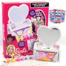 Barbie pinte sua própria caixa de joias, personalize uma penteadeira em forma de coração e uma caixa de joias com tintas acrílicas, crie 5 peças de joalheria, mais de 100 pingentes e miçangas, kit de miçangas para crianças de 5, 6, 7, 8