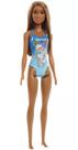 Barbie Praia Fashion Morena Maiô Azul Original - Mattel