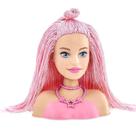 Barbie Styling Hair Cabelo Rosa Tricotado com 6 Acessórios Original Mattel