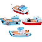 Barco de bonecas em miniatura, modelo de barco de pesca, decoração em resina, 4 unidades Barco de bonecas em miniatura, modelo de barco de pesca, decoração em resina, 4 unidades