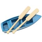 Barco em miniatura LQ Industrial Lovely Blue Rowboat com remos