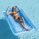 Barco flutuante de piscina inflável SLLAK para adultos com travesseiro azul
