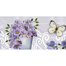 Barra Adesiva Litoarte 43,6x4cm BDA-IV-535 Flores Roxa