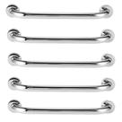 Barra Alça Apoio Kit 5 Uni Aço Inox 30cm Suporte Pcd Cadeirante Criança Idoso Anti Queda Acidente Box Banheiro Casa
