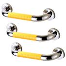 Barra Alca De Apoio 40cm Kit 3 Uni Suporte Antiderrapante Banheiro Box Idoso Gestante PCD Acessibilidade Evita Acidente