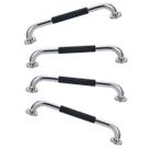 Barra de Apoio 30cm Inox Superficie Antiderrapante Kit 4 unidades Gestante Idoso Cadeirante Criança Banheiro Box Acessibilidade Segurança