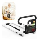 Barra de Apoio Ajustável para Cama Cuzieey para Segurança de Idosos - Suporte Lateral para Cama com Alça - Barra Deslizante Sob o Colchão para Camas King, Queen, Casal e Solteiro