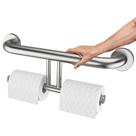 Barra de apoio com suporte para papel higiênico Zepolu 2 em 1 de 17 polegadas