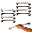 Barra de Apoio Deficiente 30cm Kit 8 Inox Banho Corrimao Box Idoso Cadeirante Gestante Suporte Segurança Acessibilidade