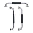 Barra de Apoio Inox 30cm Superficie Antiderrapante Kit 3 unidades Idoso Gestante Criança Cadeirante Banheiro Box Acessibilidade Segurança Proteçao