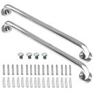 Barra de apoio para chuveiro ImomWee Chrome em aço inoxidável 60 cm, pacote com 2