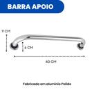 Barra de Apoio Segurança Para Banheiro Corredor Cuidado Idosos Deficientes 40cm Barra de Apoio Segurança Para Banheiro Corredor Cuidado Idosos Deficientes 40cm