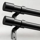Barra de cortina IFELS Heavy Duty de 1 m preta, pacote com 2 unidades para janela de 120 a 210 cm