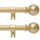 Barra de cortina Poskena Gold 71-122 cm de diâmetro 1,6 cm, pacote com 2